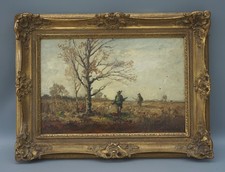 Landschaft mit Jägern Fritz Halberg Krauss 1874 Münchner Schule Dachauer Moos