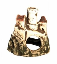 Schloss Ruine in Retrooptik 9,5x9x6cm - Aquarium Deko Höhle Versteck TOP