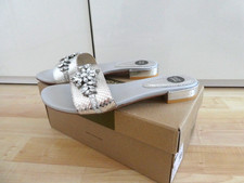 GIOSEPPO Damen Schuhe - Sandalen, Pantoletten, Silber, Strass-Steine, Gr. 38