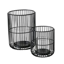 ANGEBOT 4x Windlicht Cindy Eisen Höhe 14-20 cm schwarz UVP Set 37,99€