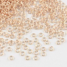100 BINDERINGE / BIEGERINGE ROSÉGOLDEN OFFEN STARK 6x1 mm BASTELN SCHMUCK/212