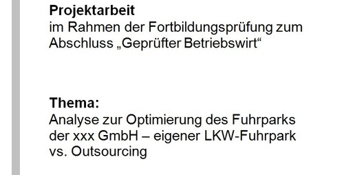 Projektarbeit betriebswirt ihk - projektarbeit,