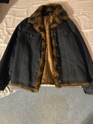 Jeansjacke mit kunstfell damen - jeansjacke,