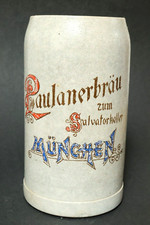 Alter Brauereikrug Paulaner Bräu München Bierkrug Krug brewerystein Salvator RAR
