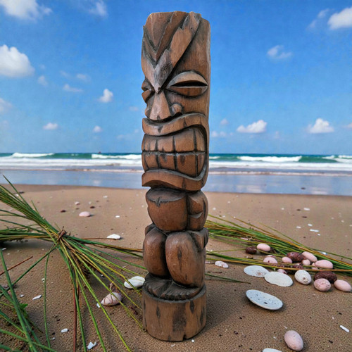 Tiki totempfahl 98cm skulptur - totempfahl,