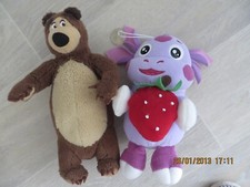 Zwei Plüschtiere Luntik und Bär Mischa