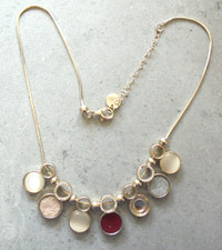 Bonita Kette Schmuck Halskette silber/mehrfarbig gestempelt/signiert Nr. 1370