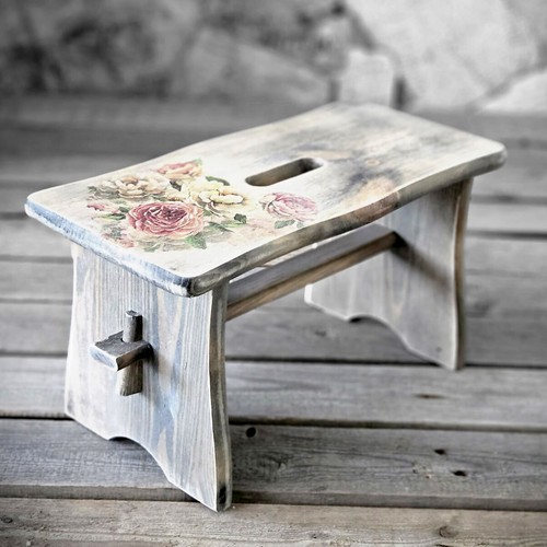 Vintage fußbank 39x21x18 - vintage,