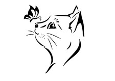 Schablone " Katzenkopf mit