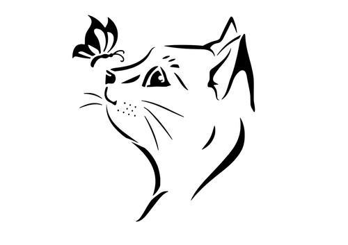 Schablone katzenkopf mit - schablone,