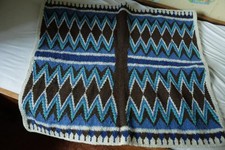 Satteldecke Westerndecke Blanket Westernpad blau-weiß