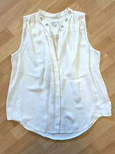 MICHAEL KORS - 100% SEIDEN-Bluse, Cremeweiß-GOLD, Gr. L, HNP!
