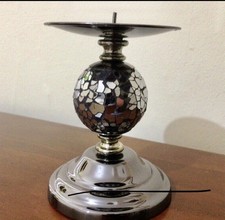 Deko Metall und Mosaik Stumpenkerzenhalter Ständer Unikat Design Weihnachten