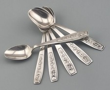 6 ausgefallene Teelöffel Kaffeelöffel Vietnam 900er Silber Löffel selten (ABP)