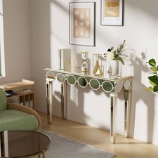 Glastisch Konsolentisch Flurtisch Beistelltisch Verspiegelt Sofatisch Hochglanz 