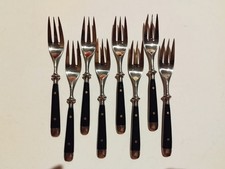 WMF "Alte Post" Dessert- Kuchengabeln - Cromargan, Holzgriff - guter Zustand