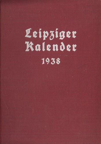 Buch leipziger kalender 1938 - buch:,