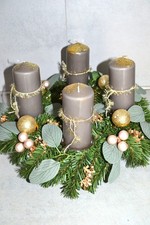 Adventskranz künstlich taupe