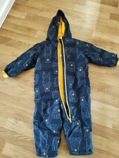 Schneeanzug Blau Mit Bärenmuster, Größe 98