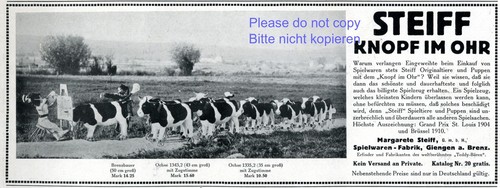 Steiff bauer kühe - steiff, reklame