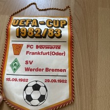 Orig. Wimpel  UEFA Cup  1982/83 - VORWÄRTS FRANKFURT SV Werder Bremen SELTEN
