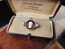 PERLI Silber Brosche mit Kamee