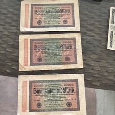 3 Stück 20,000 Mark 1923