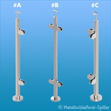 Edelstahl Geländerpfosten mit