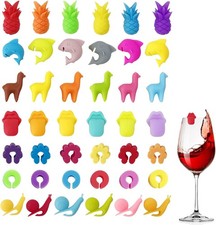 42 Stücke Glasmarkierer Glasmarker Silikon Glas Markierung Trinkgläser W