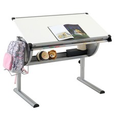 Kinderschreibtisch Schreibtisch für Kinder Schüler Jugend höhenverstellbar weiß