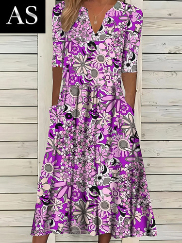 Sommermode vintage blumendruck - vintage,