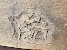 antik Biedermeier Genre Schnitzerei Ehe Beziehung Alkohol Sprüche Ehestreit