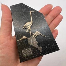 Vintage Statue Sowjetische UdSSR Souvenir Granit Stein Sterling Silber 875 Ar...