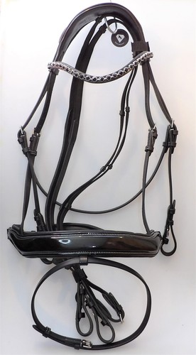 Leder trense schwarz lack - trense,