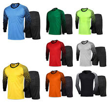 Jungen Fußball Trikots Gepolstert T-Shirt Shorts Kurze Protektorenhose Traning