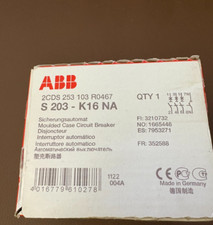 1 x ABB S203-K16 NA Sicherungsautomat 4polig