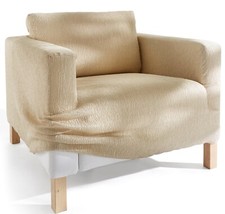 Clubsessel-Husse Gr. 4 Creme Dehnbarer Sesselbezug Sitzmöbel-Überwurf Neu