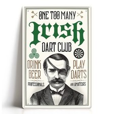 Irish dart club - club, blechschild