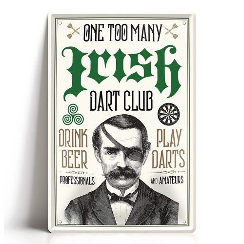 Irish dart club blechschild - dart,