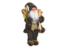 Nikolaus in schwarz/gold aus Kunststoff/Textil Höhe 46 cm Dekofigur
