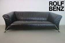 Rolf Benz Couch 322 Klassiker Sofa Dreisitzer Designer Schwarz Echt Leder
