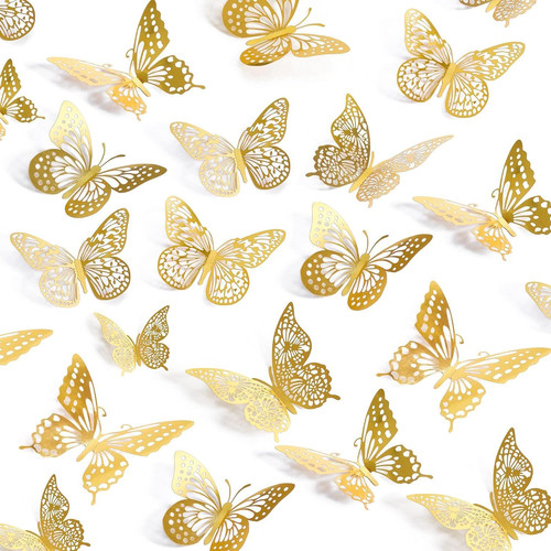 Schmetterlinge golden - 3d,