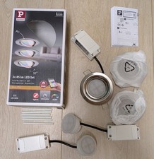 Paulmann 929.65 LED-Einbauleuchte Zigbee Nova Plus Coin RGBW 3er Set (gebürstet)