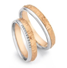 Trauring Rosegold 585/ Platin