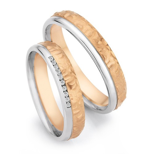Trauring rosegold 585 platin - trauring,