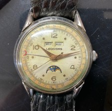 Leonidas (Heuer) Vollkalender Mondphase, Vintage 50er