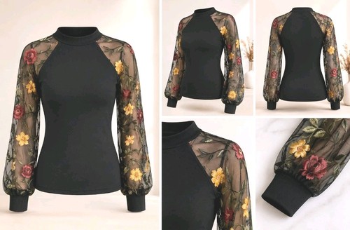 Damen bluse schwarz - damen, mit