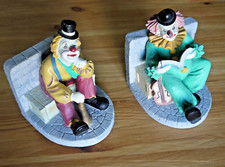 Clown Buch Stützen aus Keramik 2x
