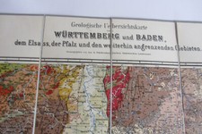 Karte Plan Geologische Uebersichtskarte von Württemberg und Baden.. / 1913