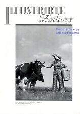Wochenende auf dem Lande deutsche XL Titelseite 1932 Mädchen Kuh Punkte Overall +